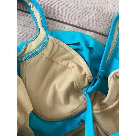 Miraclesuit Women's Blue Ruched Bodice Tankini Top - 10 - Picture 9 of 11